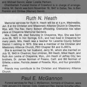 Obituary for Ruth N. Heath